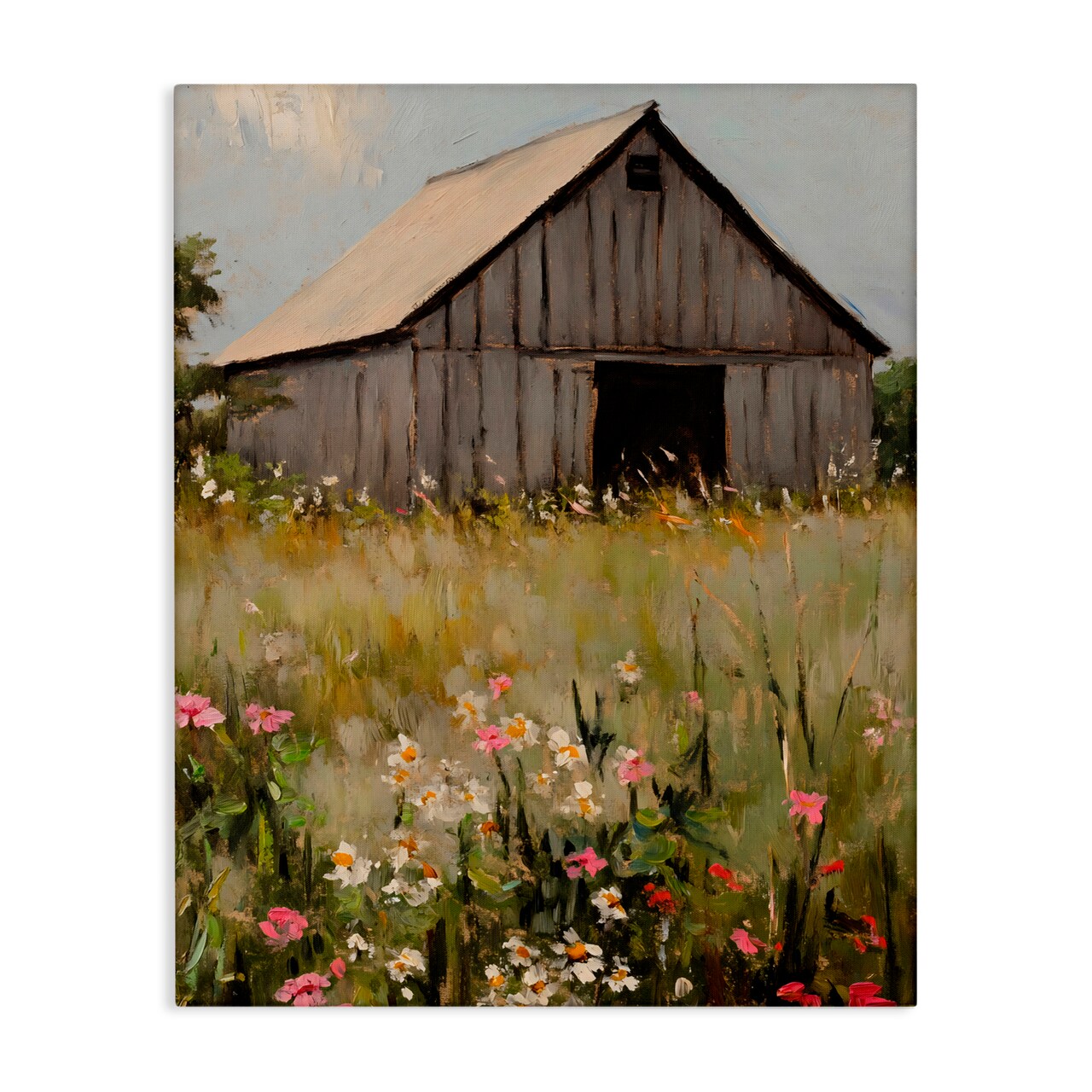 Stupell Industries Old Floral Barn View Canvas, design by Franklyn Gregory